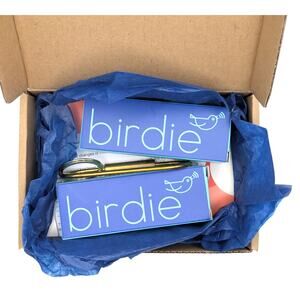 BIRDIE Personal Safety Alarm Keychain 2 Pack Silver & Metallic Gemstone Blue NEW
